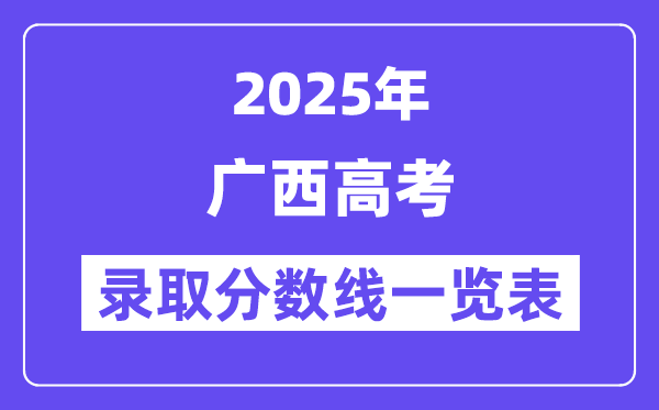 2025廣西高考各批次錄取分數線一覽表(含一本,二本,專科)