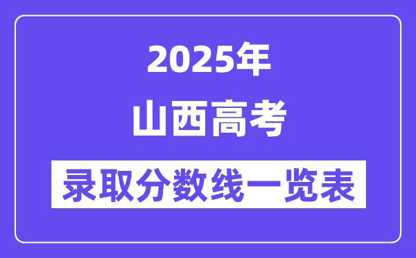 2025山西高考各批次錄取分?jǐn)?shù)線一覽表(含一本,二本,專科)