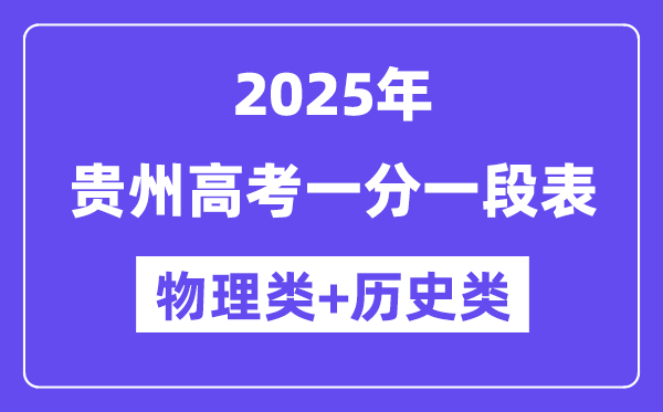 貴州高考分?jǐn)?shù)線2025年一分一段表(物理+歷史)