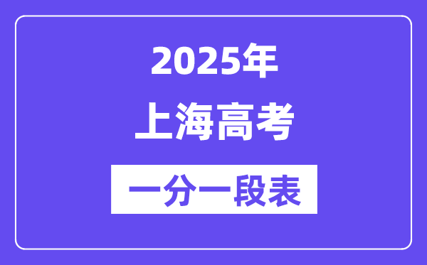 上海高考分數(shù)線2025年一分一段表(高考成績分布情況)