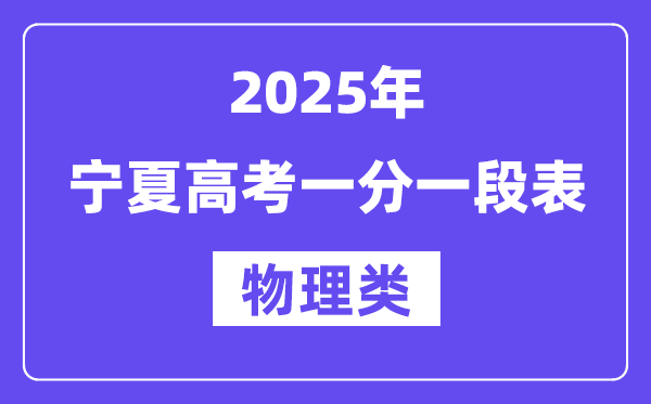 2025寧夏高考一分一段表(物理類)位次排名查詢
