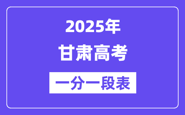 2025甘肅高考一分一段表,查詢位次及排名(完整版)