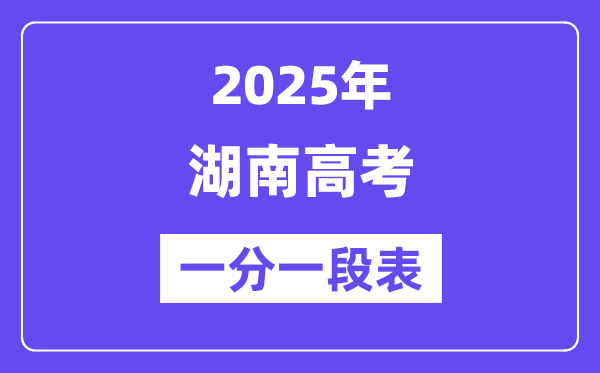 2025湖南高考一分一段表,查詢位次及排名(完整版)